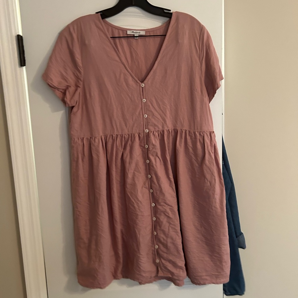 Mauve button down baby doll dress